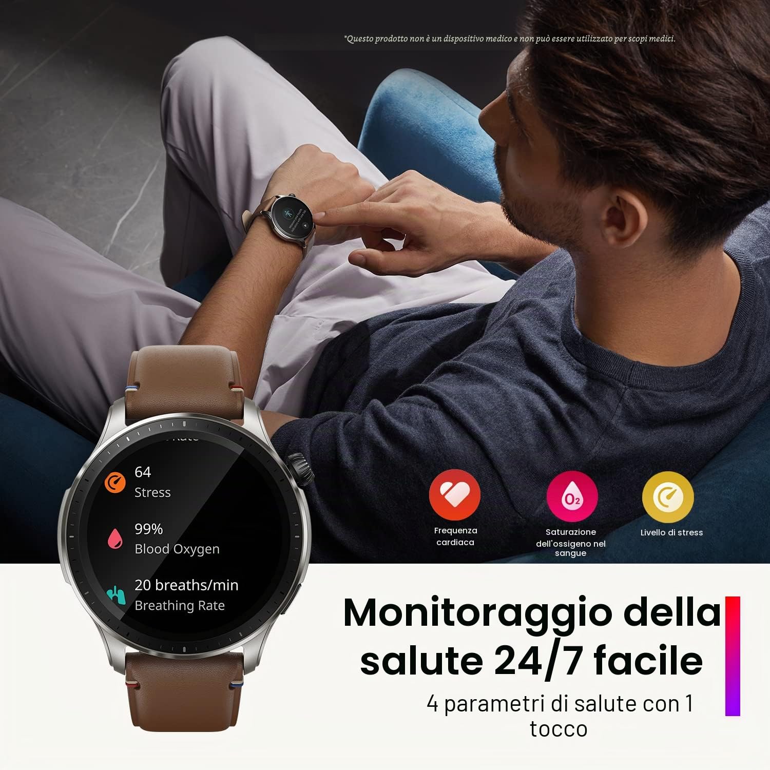 Amazfit GTR 4 Smartwatch Orologio Intelligente, Dual Band GPS, 6 Posizioni Satellitari, 150 modalità Sportive, Riproduzione di Musica, Telefonate Bluetooth, Alexa, AMOLED, SpO2, Cardiofrequenzimetro