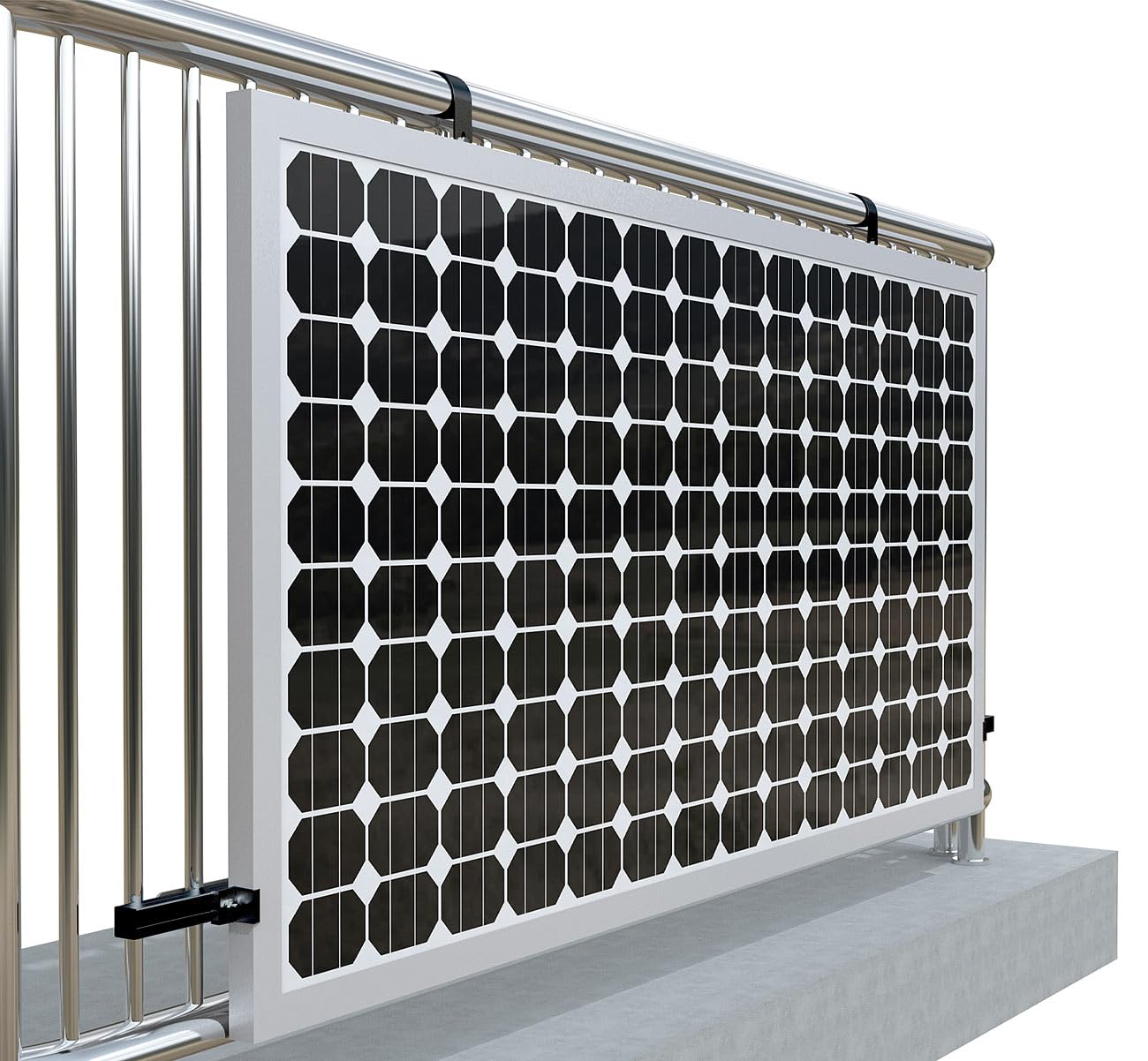 revolt Balkonhalterung: Universal-Balkon- & Zaun-Geländer-Halterungen für Solarmodule, schwarz (Balkonkraftwerk Halterung, Balkonhalterung Solarpanel, Solar)