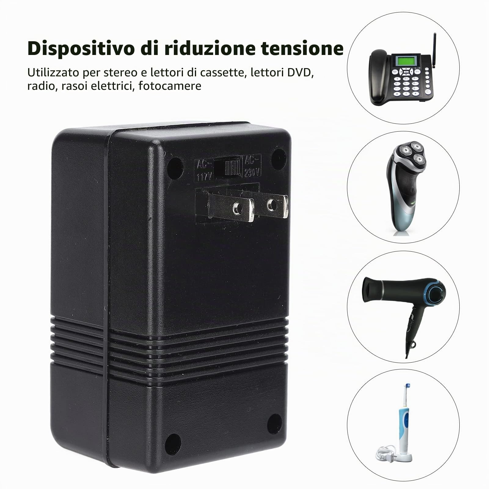 PT-S12 Convertitore di Tensione Alimentazione CA 100v-120v a 220v-240v Trasformatori di Alimentazione Trasformatore Adattatore di Alimentazione 50/60Hz