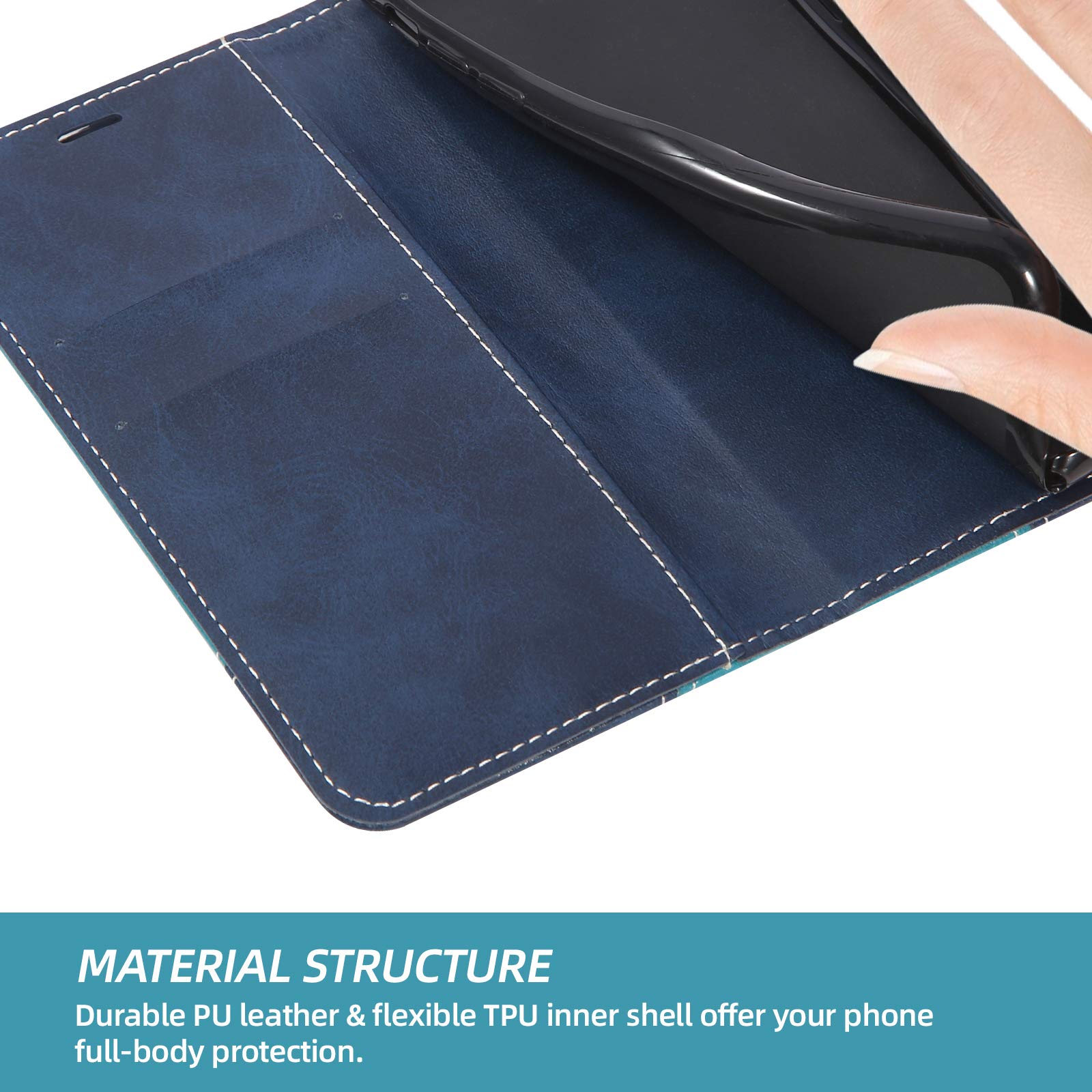 Cover per Xiaomi Redmi Note 9 PRO/Redmi Note 9S, Custodia in PU Pelle Portafoglio per Xiaomi Redmi Note 9 PRO/Redmi Note 9S, Magnetica Cover a Libro con Slot per Schede, Blu