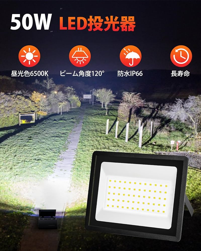 Amazon.co.jp: 北澤商事 led投光器 投光器 50W ワークライト