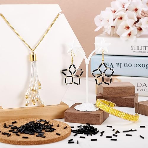 Miniatura 3 de Pandahall Aproximadamente 1250 unidades1.76 oz de tubo de vidrio Bugle Beads 0.236x0.071 in Separadores de cuentas de semillas de vidrio sueltas