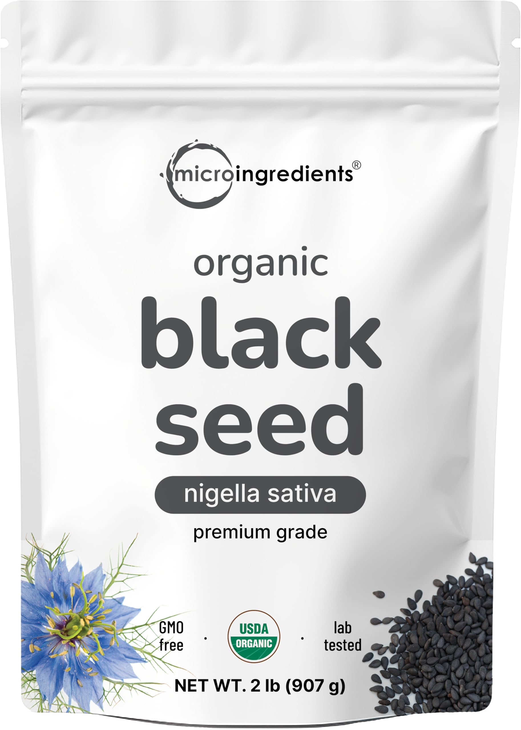 Organic Black Cumin Seed (Nigella Sativa), 2lbs | Premium Grade Whole Black Seed from Egypt | Great for Baking, Seasoning, and Cooking | Additive Free, Non-GMO, Bulk Supply