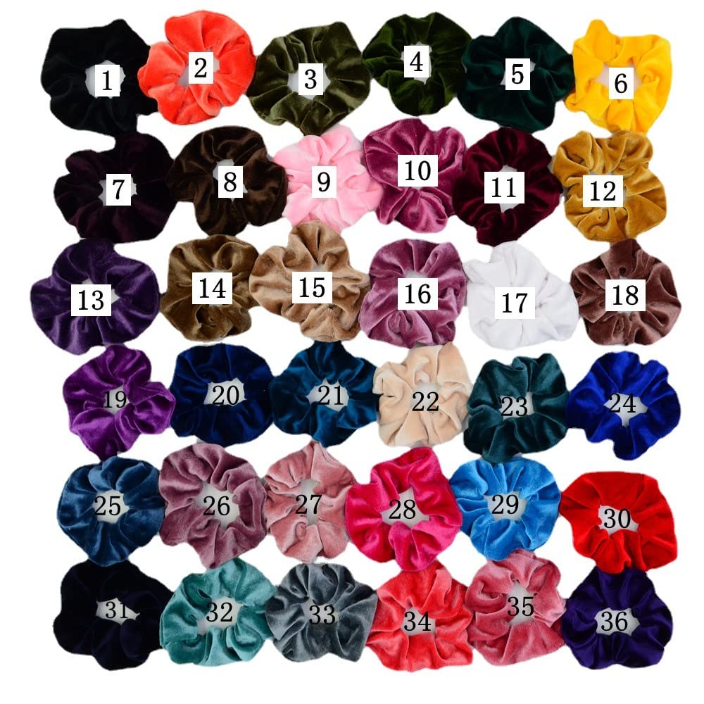 Samyak Pack of 36 Velvet Fabric Hair Scrunchies Rubber Bands For Women & Girls (B0BC8TS2G4) Amazon Price History, Amazon Price Tracker