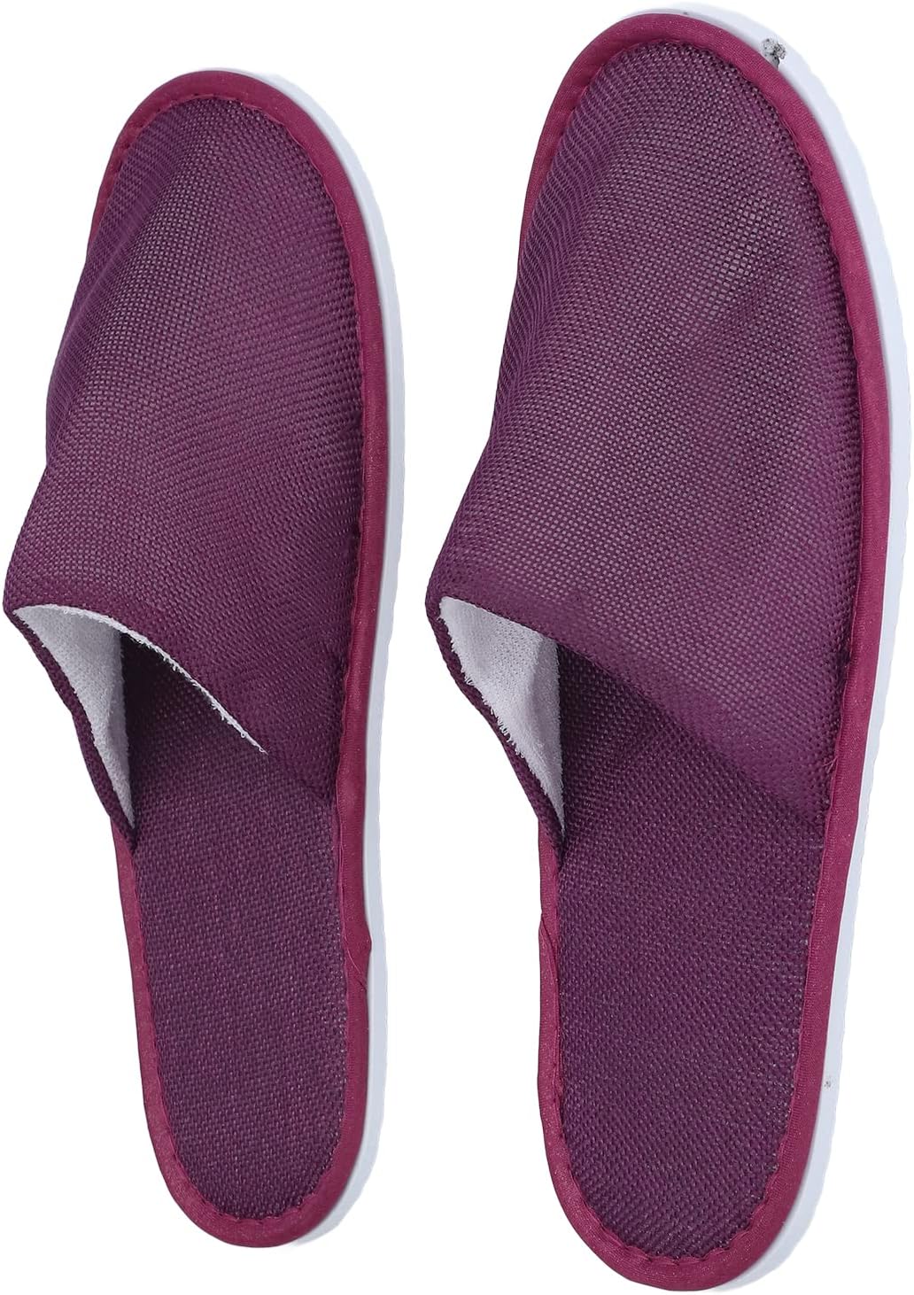 Disposable Slippers Breathable Linen Hotel Slipper Portable Soft Guest for Travel Men Women (Purple)