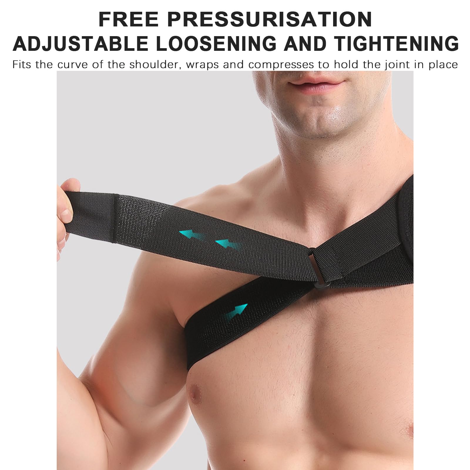 Jorun Tutore per spalla per uomini e donne, manica a compressione regolabile per alleviare dolori, lussazioni articolari, lesioni (rosso, S/M)