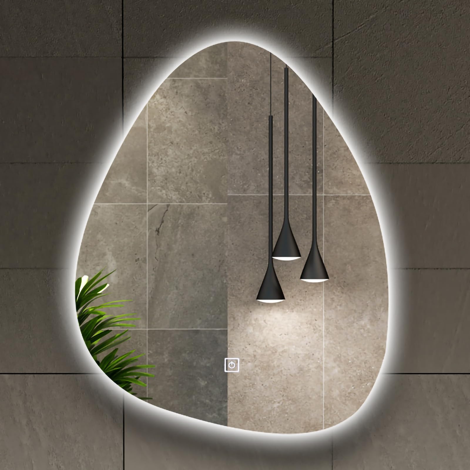 Miroir mural asymétrique grand format pour sublimer l'ambiance lumineuse de votre chambre