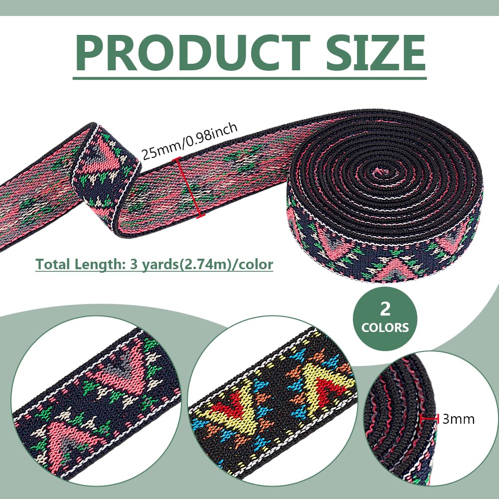 BENECREAT 2.5 Yards/ 2.28m Bande Élastique Jacquard, Ruban | FindTheDeal