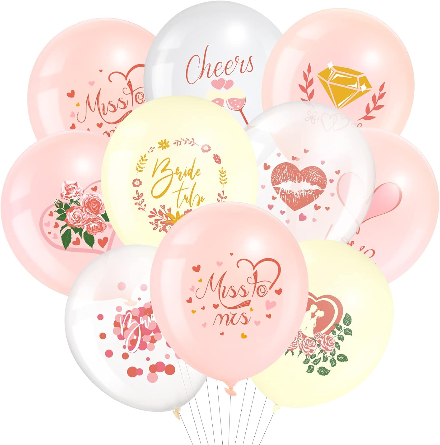 36 Pcs Bachelorette Party Decorations Balloons Pens Straws