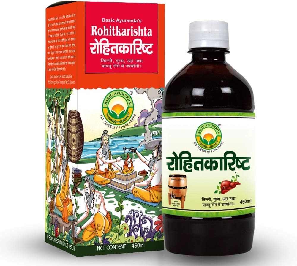 Basic Ayurveda Rohitkarishta 450ml | Ayurvedic Classical Tonic for Liver Health, Spleen & Abdominal Wellness | Supports Detoxification, Digestion & Hemoglobin Levels | Herbal Immunity Booster