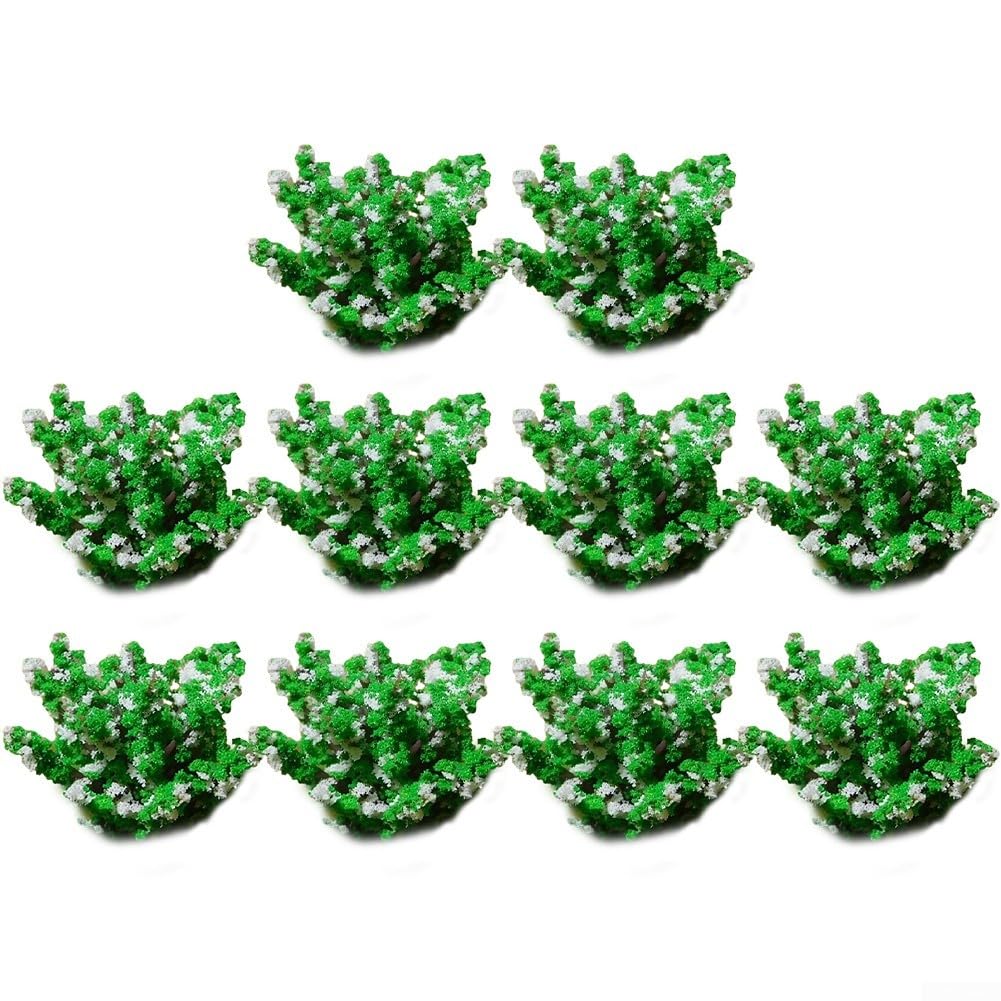 100 árboles de modelo, arbustos verdes en miniatura, flores blancas, 3 cm de alto, paisajismo al aire libre, decoración de paisajismo