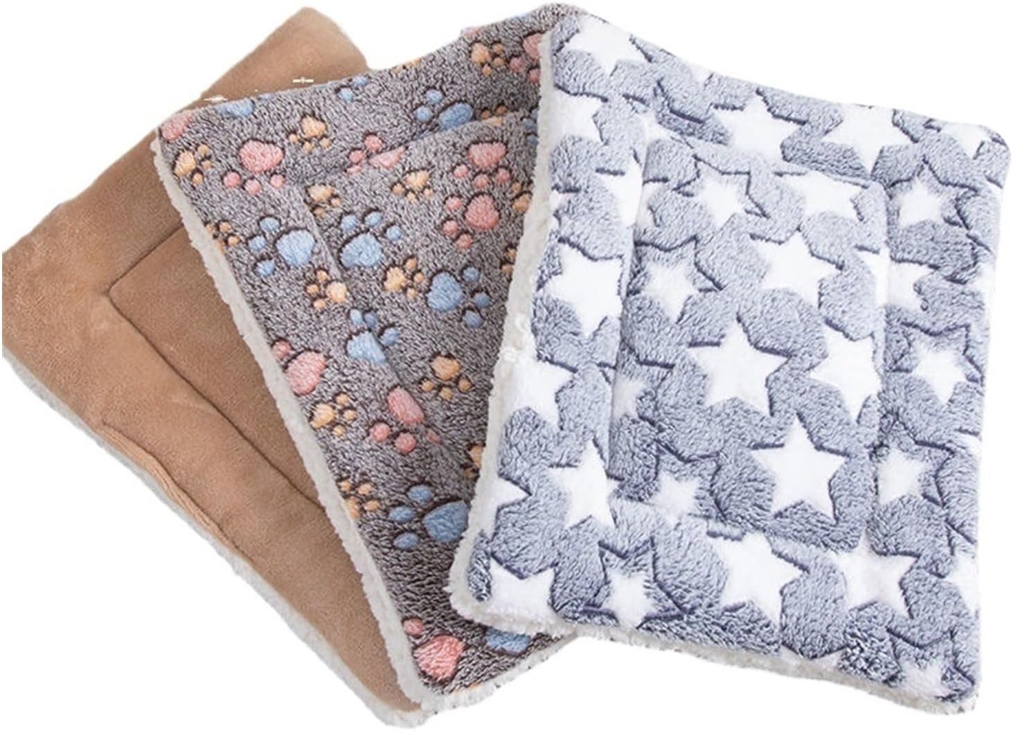 Thickened pet mat, Multi-Function, Warm, Machine Washable, Printed Pattern, Suitable for Autumn and Winter, Suitable for Cats and Dogs(Dark Brown Print,No7)