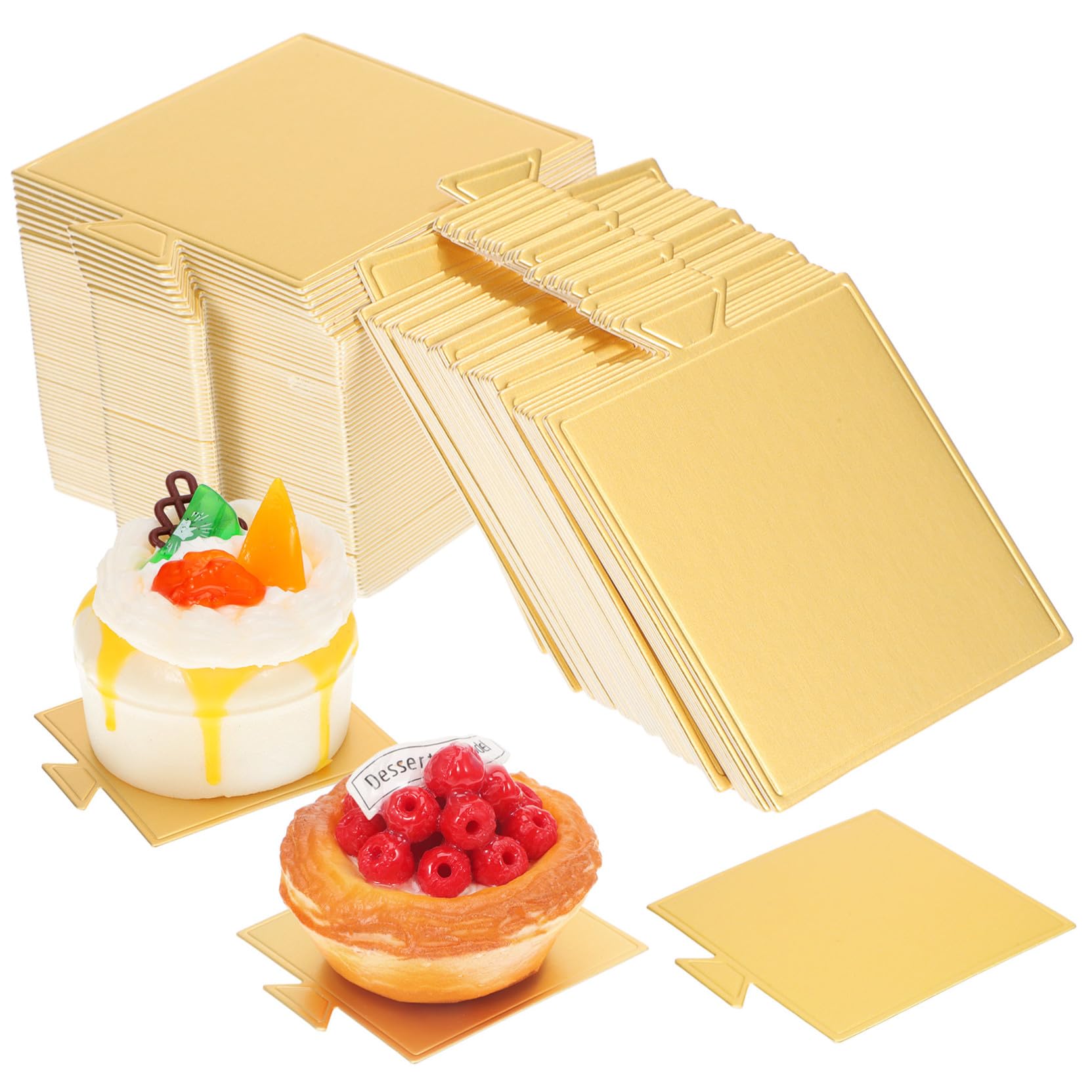 100 Blatt Cake Boards Quadratisch aus Stabilem Karton Dekorative Tortenunterlagen für Geburtstag Hochzeit Shower als Tortensockel und Dessertdisplay