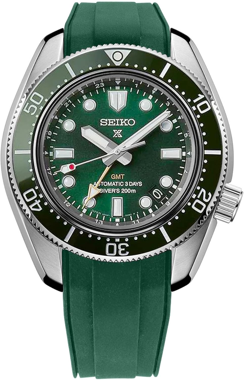 StrapXPro Green Rubber Watch Strap compatible with Seiko Prospex GMT SPB381