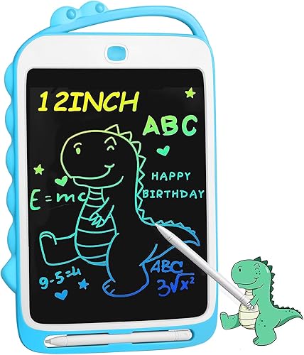 Miniatura 1 de Tableta de escritura LCD para niños, tablero de dibujo de dinosaurio de 12.5 pulgadas, tableta de dibujo borrable electrónica con función de