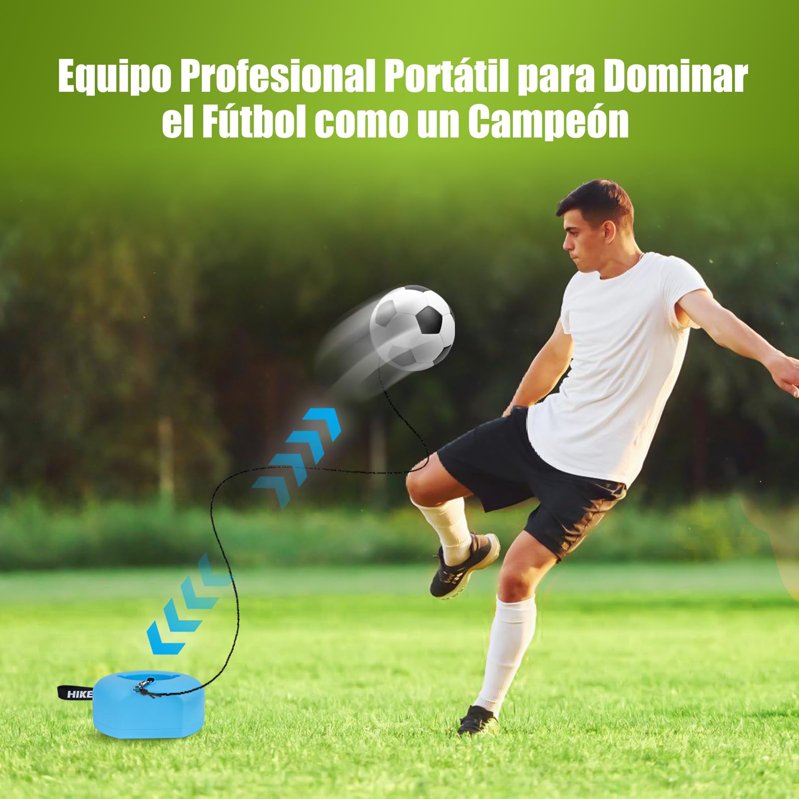 Hikeen Kit Entrenamiento Futbol con Balon Base Metalica para Exterior Interior Jovenes Adultos