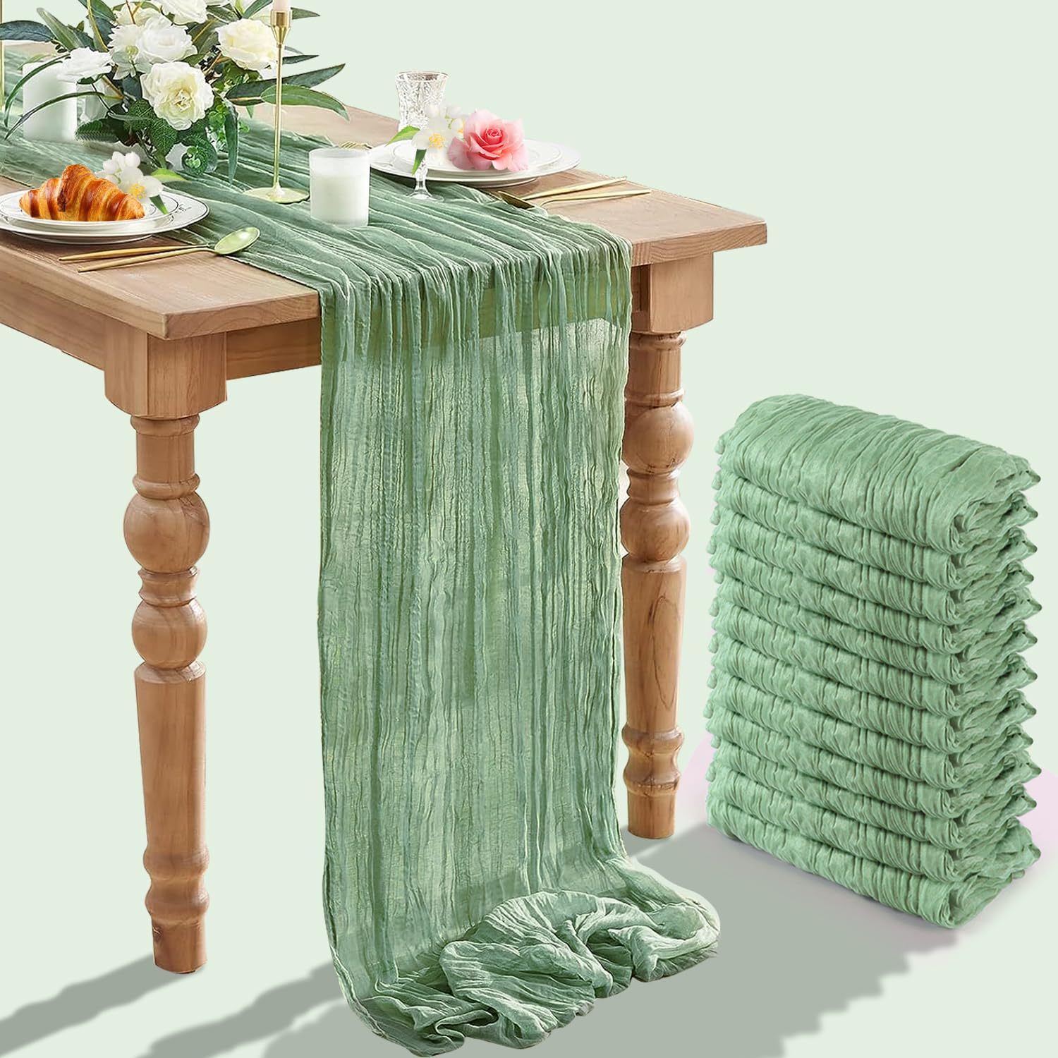 Chemin de table vert