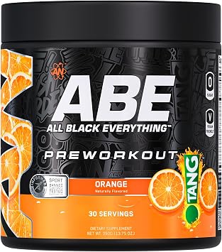 All Black Everything Pre-Workout Powder | Preworkout Energy Drink Mix | 350mg Caffeine | Beta Alanine & Citrulline | Energy Supplement for Men & Women | Tang Orange | 30 Servings