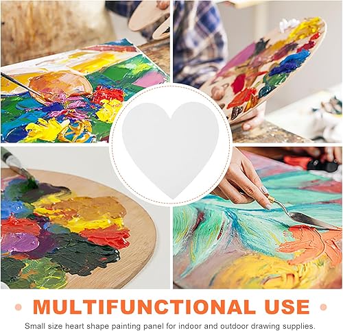 Miniatura 4 de 5 paneles de lienzo con forma de corazón para artista, lienzo en blanco, lienzo, tableros de lienzo creativos, paneles de pintura en blanco, marco