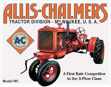 Desperate Enterprises Allis Chalmers Tractor - Model U Tin Sign - Nostalgic Vintage Metal Wall Decor - Made in USA