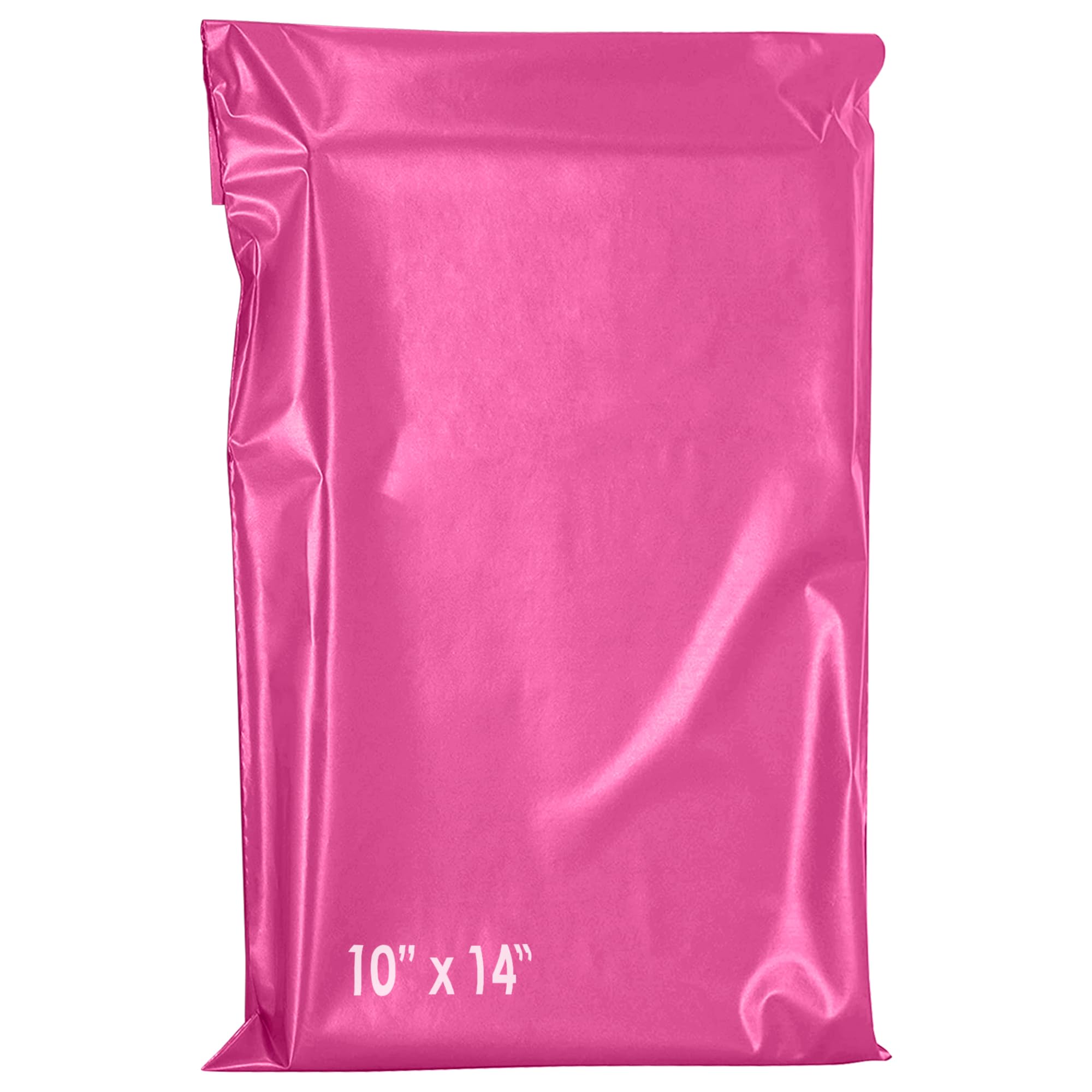 60 Mixed Mailing Postal Self-Seal Closure Plastic Bags - 10 x 14 Size Envelopes for Posting Clothes, Postal, Packaging, Shipping Bags - Tempered Proof, Secure Medium Postage Bags Hot Pink