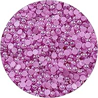 Vista 12 de 1500 piezas de cuentas de media perla de 4 mm, color AB negro, cuentas de perlas planas para manualidades, cuentas de plástico redondas, cuentas