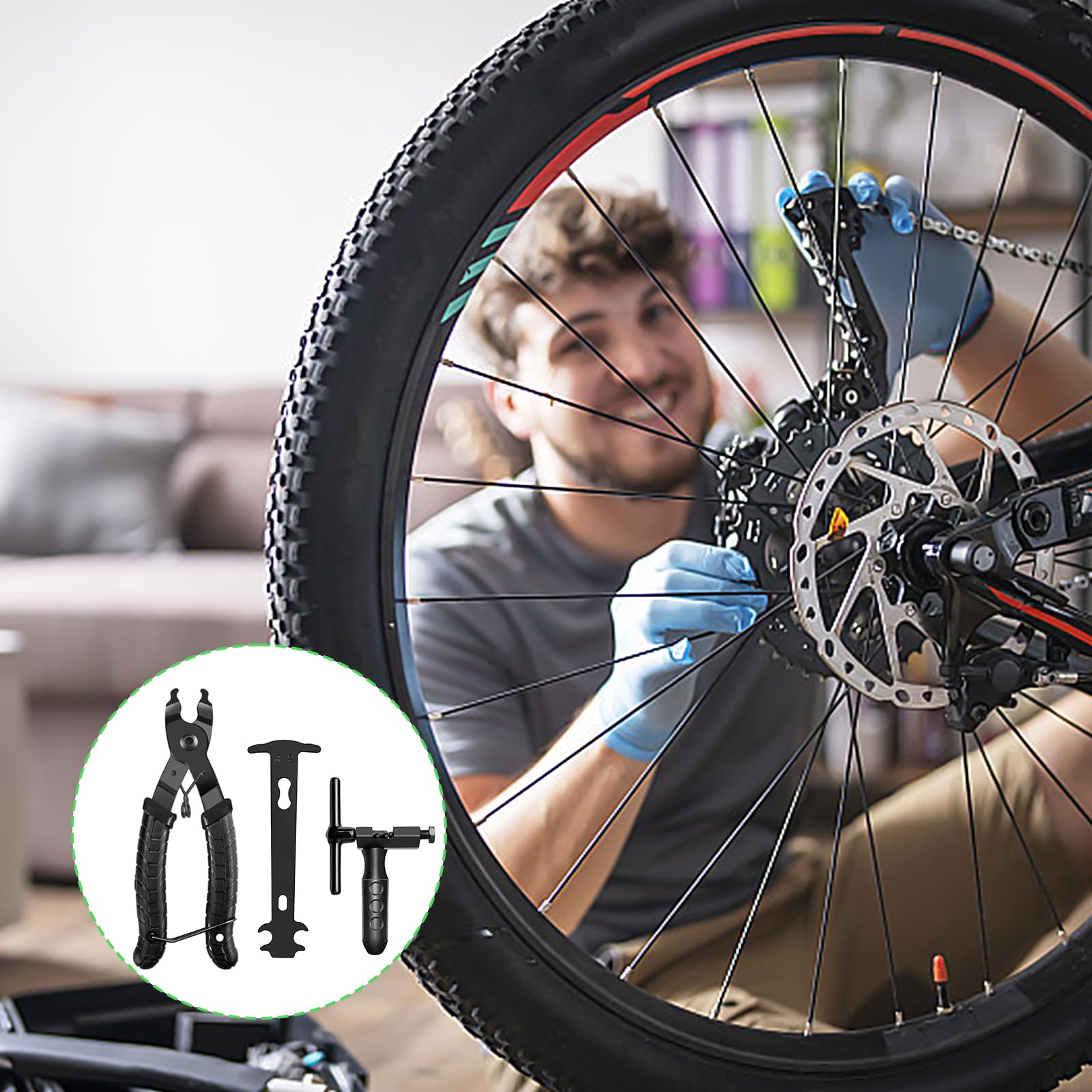 Kit Riparazione Catena Bici - Smagliacatena, Pinza, Calibro Usura E Rivetti Per 6-12 Velocit&agrave;