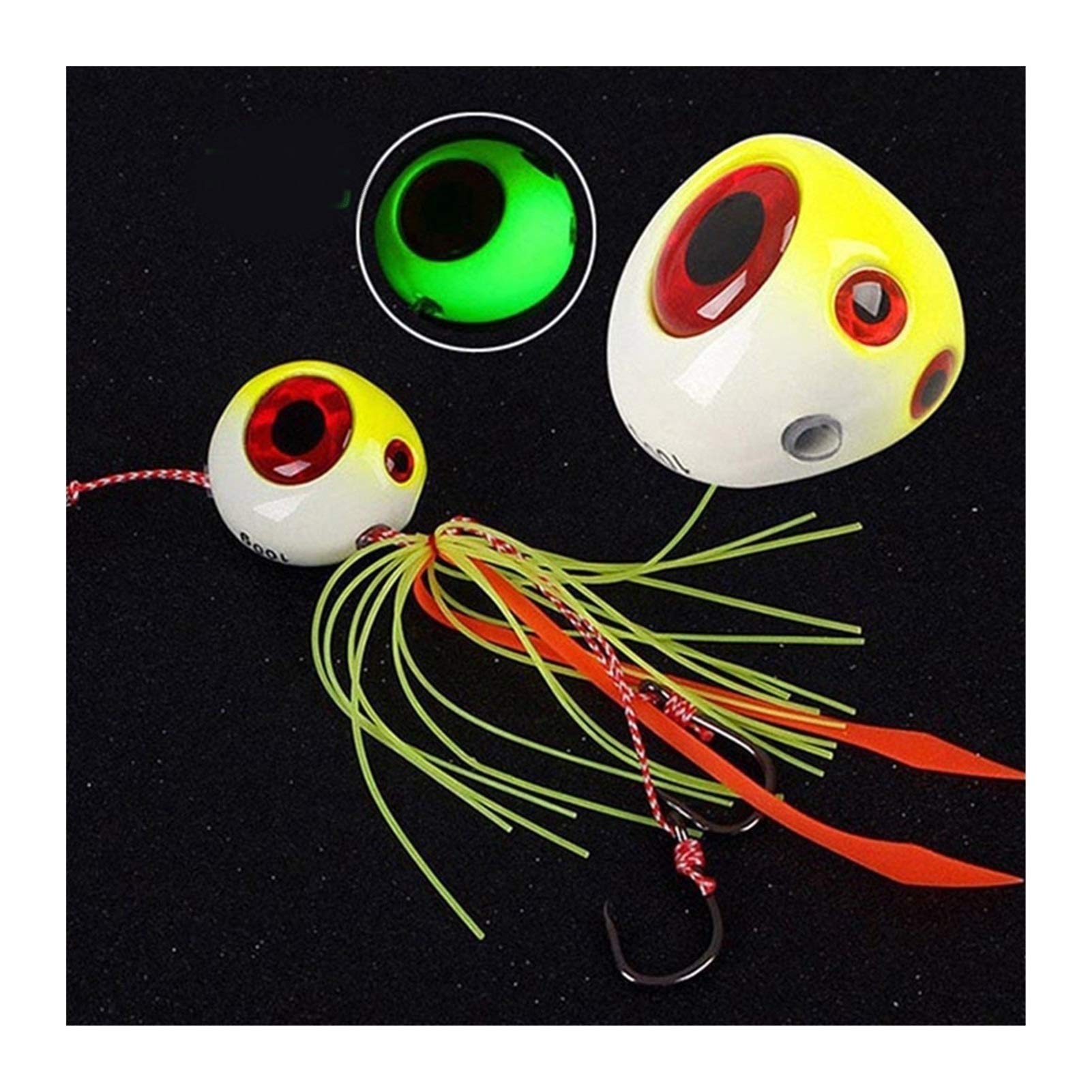 60g 100g 120g 150g 200g Curseur gabarit Attractif Caoutchouc Rouge vivaneau pêche en mer appât Bateau