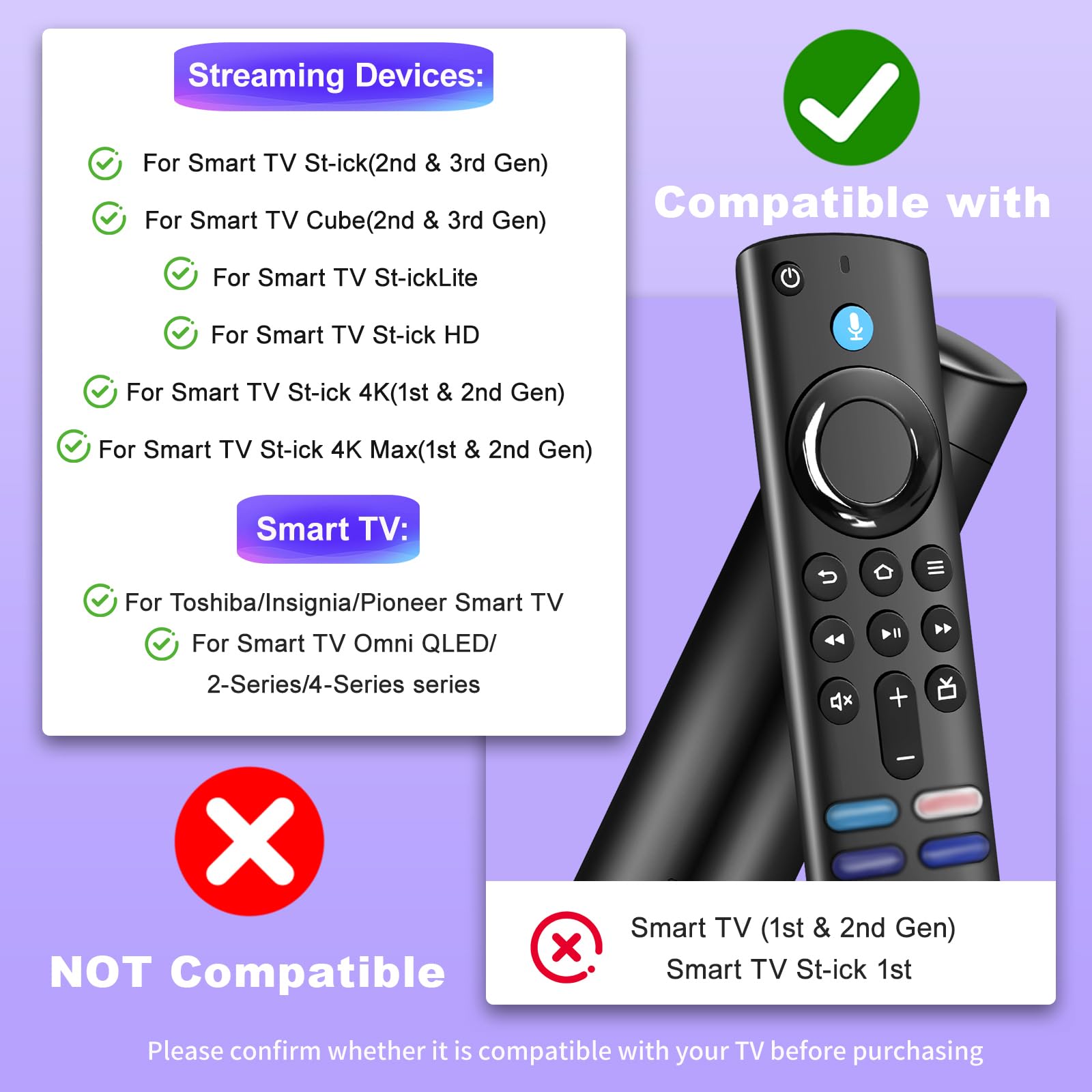 Mando a Distancia de Repuesto por Voz,Mando a Distancia de Repuesto con función de Voz,Adecuado para AMZ fi-re S-ti-CK TV 2nd Gen & 3rd Gen & 4K & Lite, Adecuado para Smart TV Cube 2/3nd Gen (AAE022) — view 5