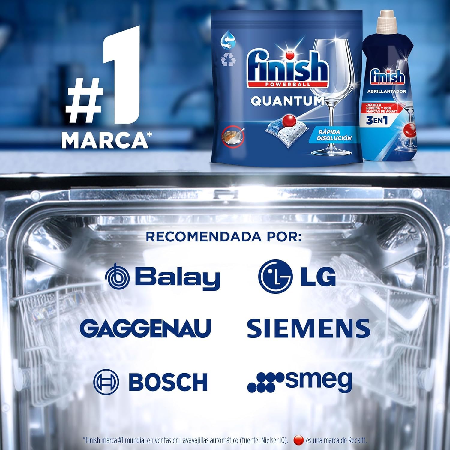 Finish Powerball Power All in 1 Pastillas para el lavavajillas todo en 1-4 Packs ahorro de 104 pastillas - 416 Pastillas