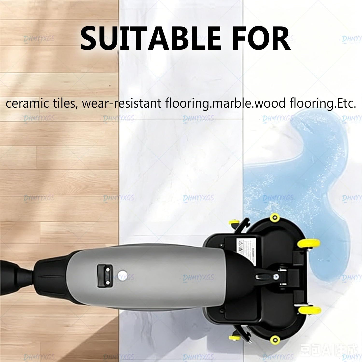 Fregadora Pisos Autopropulsada Profesional Multifuncional,Pulidora Abrillantadora con Cepillo Doble,Limpieza Eficiente para Espacios Domésticos,Comerciales E Industriales Grey