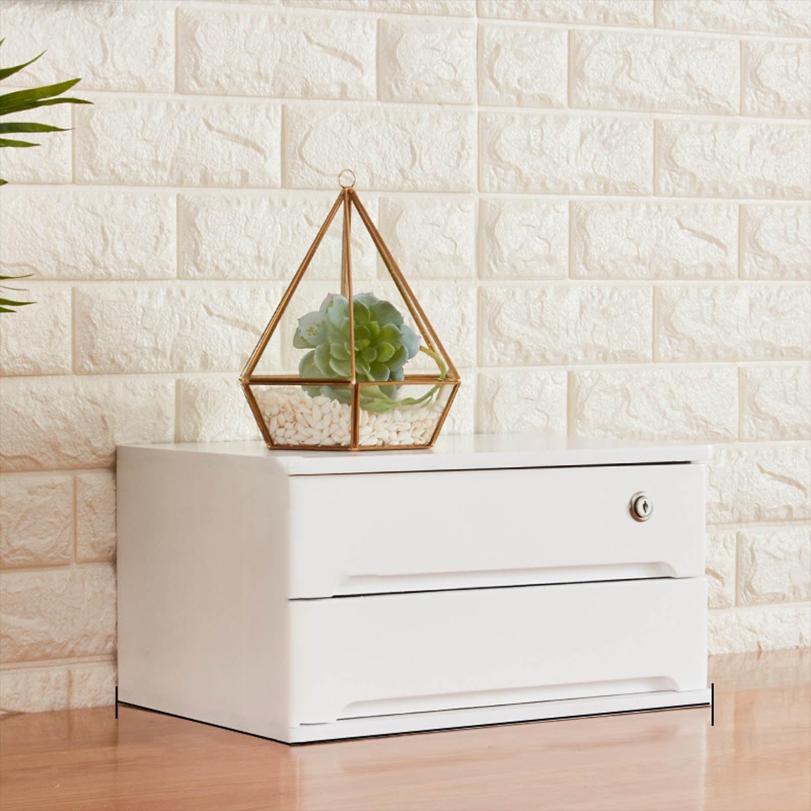 Caja archivadora,cajonera sobremesa ，archivadores oficina，cajón apilable，Material de madera maciza, resistente y duradero, con cerradura, adecuado para oficina, estudio, escritorio, encimera. (Color