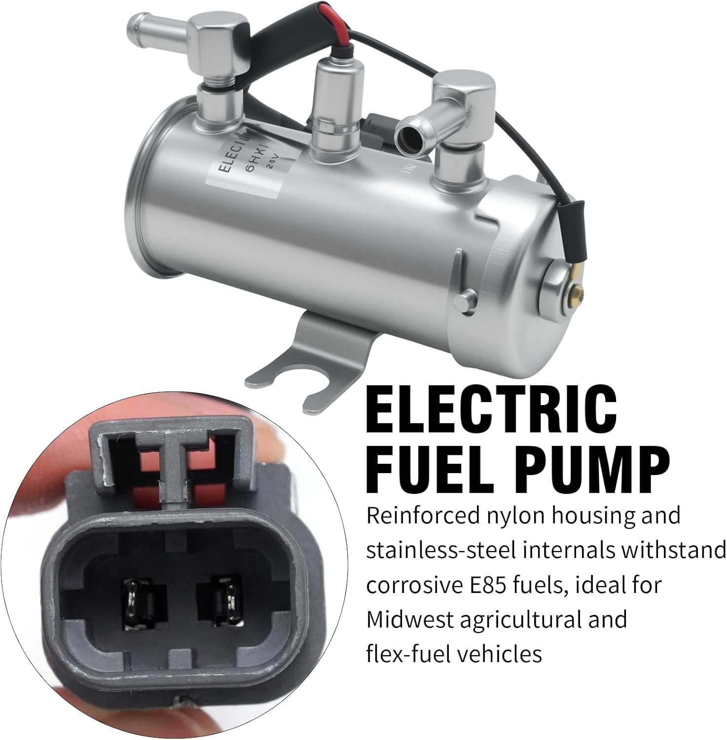 24V Fuel Pump 24 Volt Electric Fuel Pump 4645227 8980093970, Replacement for Excavator ZX330-3 ZX270-3 ZX240-3 ZX200-3 ZX135US-3 ZX130-3 ZX120-3 ZX110-3 Isuzu Engine 4HK1 6HK1