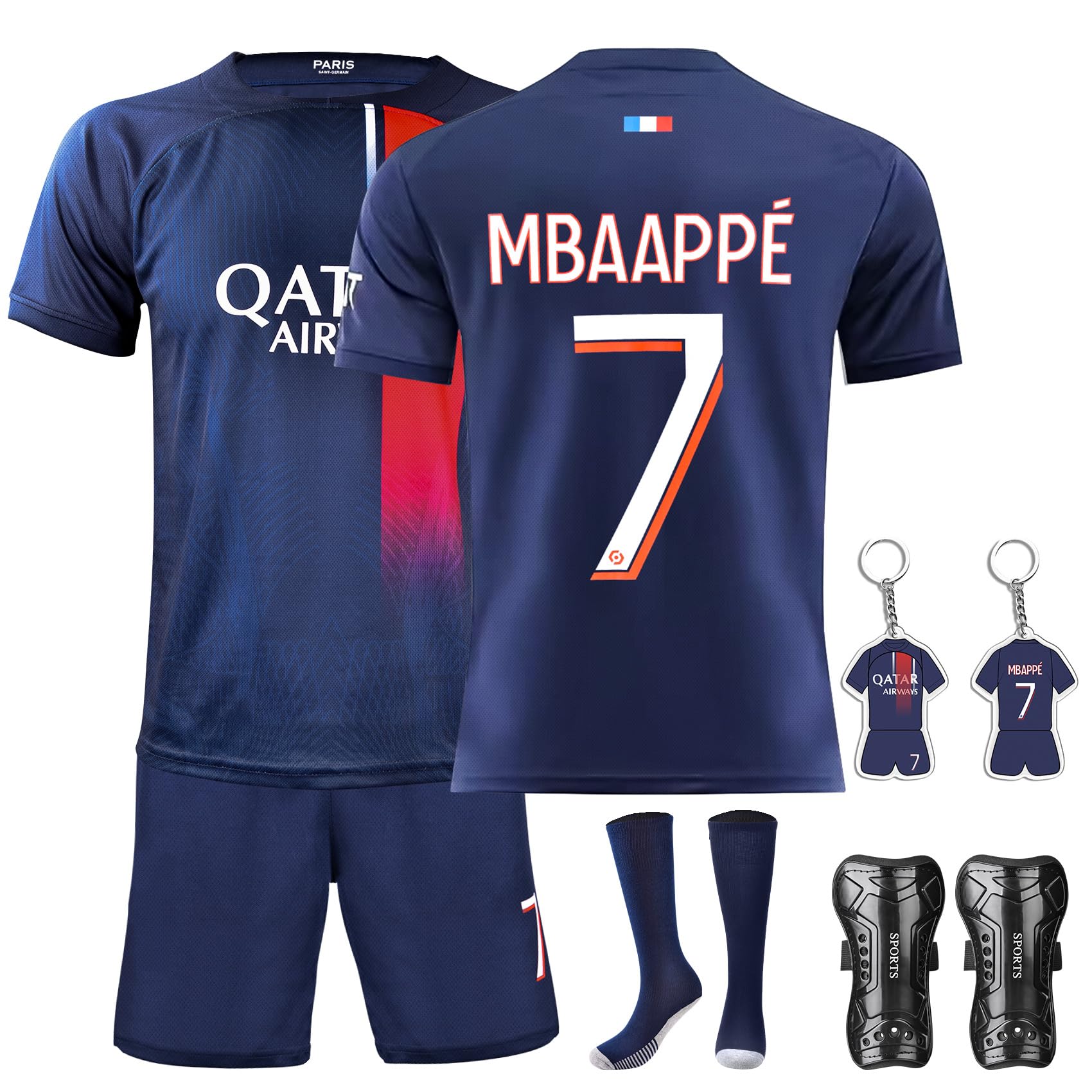 Czzovos Camiseta de fútbol para niños Camiseta de fútbol para Hombre Camiseta de fútbol para niños Camiseta + Pantalones Cortos Camiseta de fútbol para niños con Calcetines