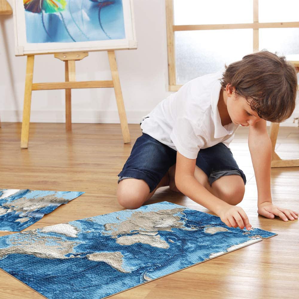 Carte du Monde en Relief Puzzle 2000 pièces pour Adolescents Cadeaux de Jeux stimulants Convient aux Couples 70x100cm