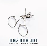 Vista 4 de Lentes estilo victoriano Steampunk con diseño de brújula, lentes de colores y lupa ocular A.Azul