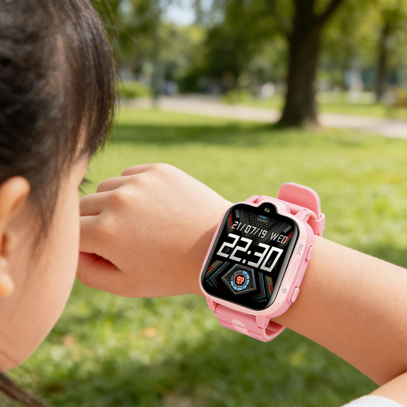 Jectse Montre Intelligente pour Enfants 4G LTE, Appel Vidéo Appel Bidirectionnel SOS LBS Tracker IP67 écran Tactile étanche avec Répertoire de Jeux de Caméra, pour Garçons Filles