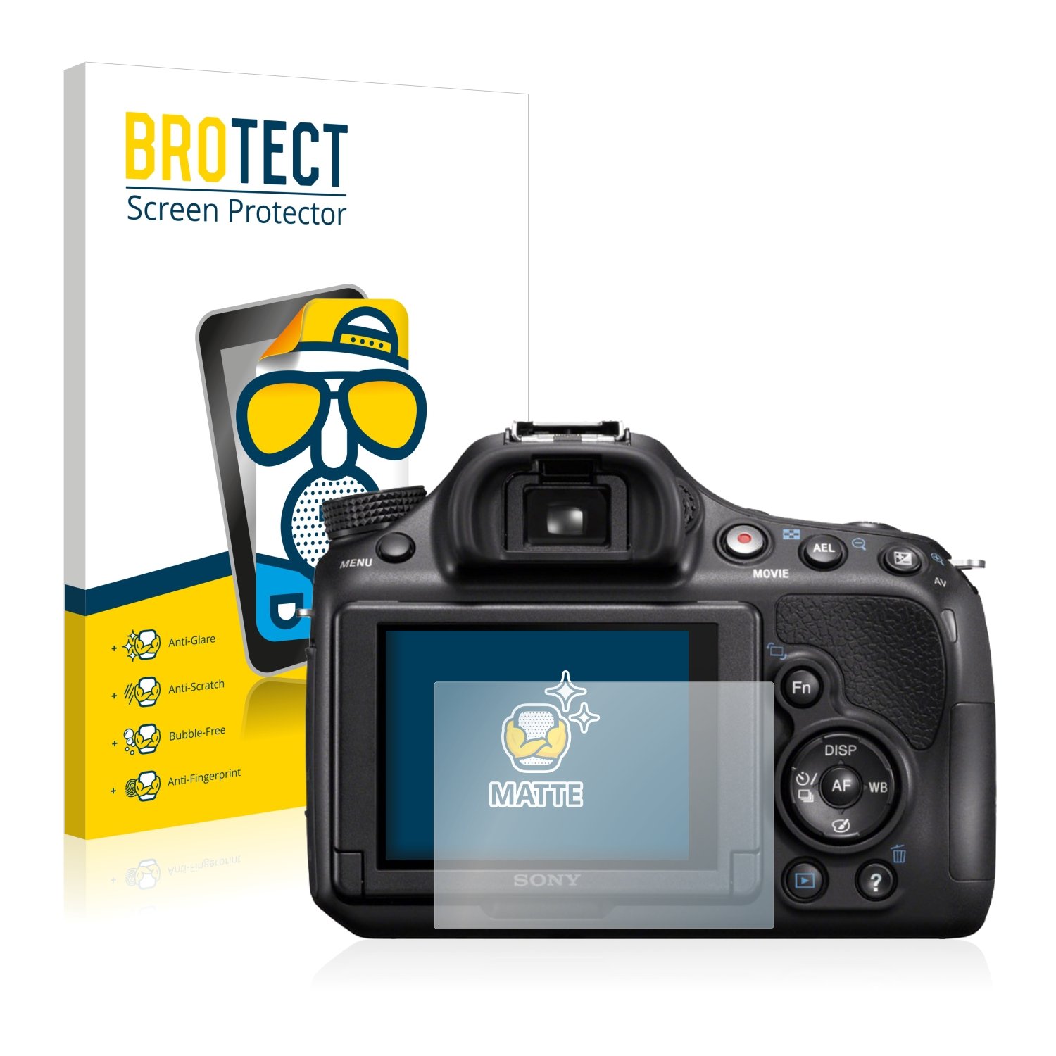 BROTECT Protector Pantalla Mate Cristal Para Sony Alpha 5000 (DSLR-A5000) Protección Anti-Reflejos