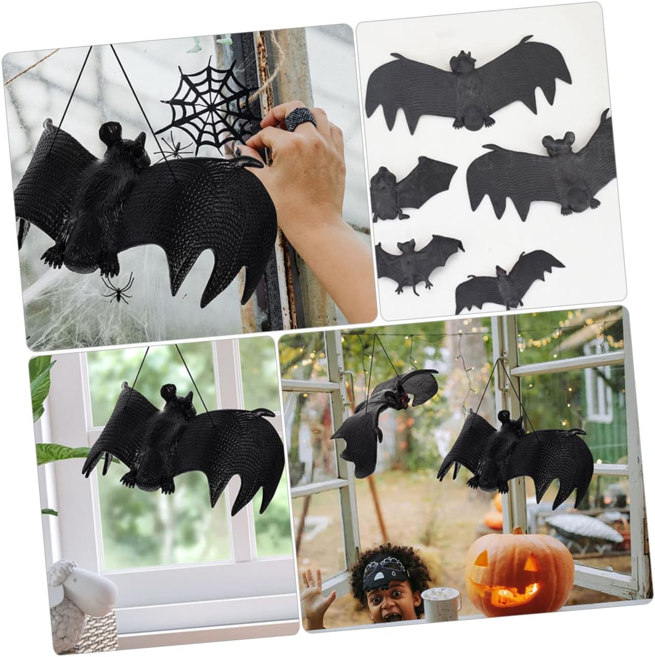 DECHOUS 10pcs Realistic Halloween Hanging Bats Decorative Bat Pendant for Spooky Home Decor for Walls Ceilings Windows and Gardens for Halloween Atmosphere