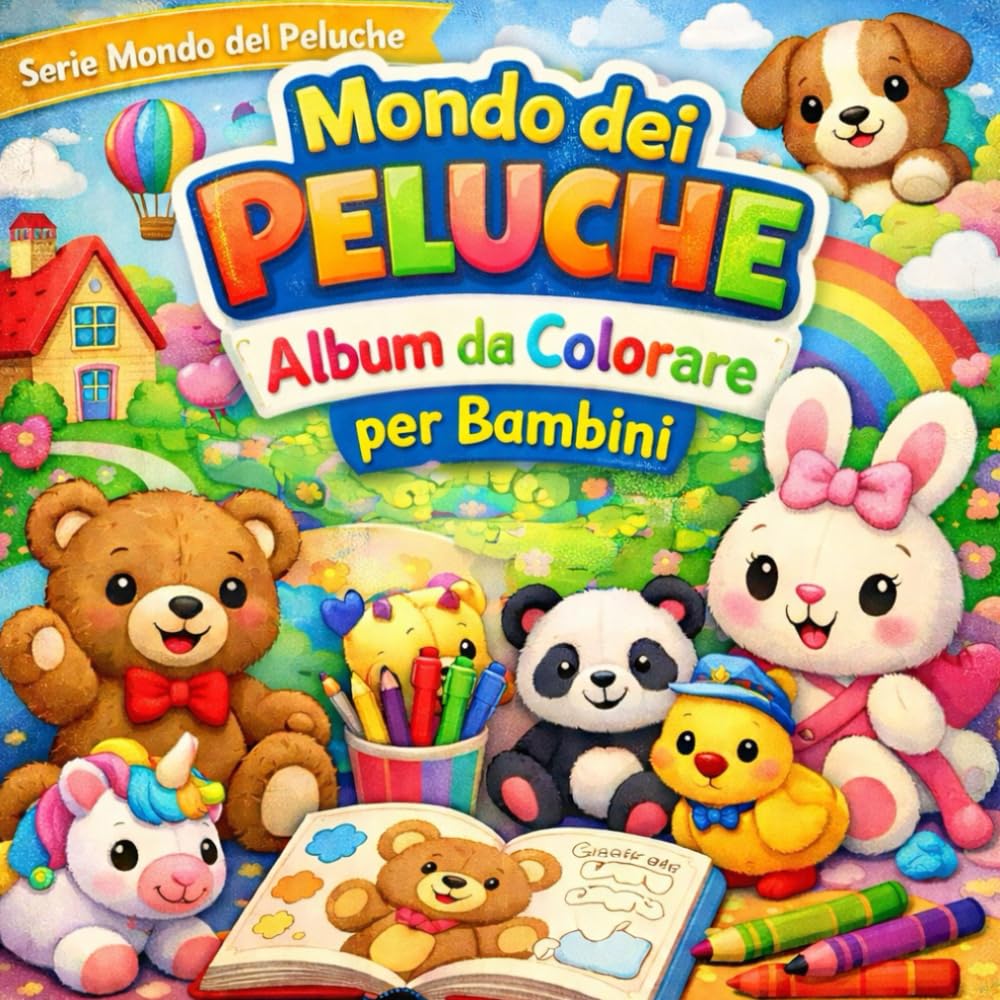 Mondo dei Peluche: Libro da Colorare per Bambini: Pagine da Colorare Carine e Divertenti per Bambini
