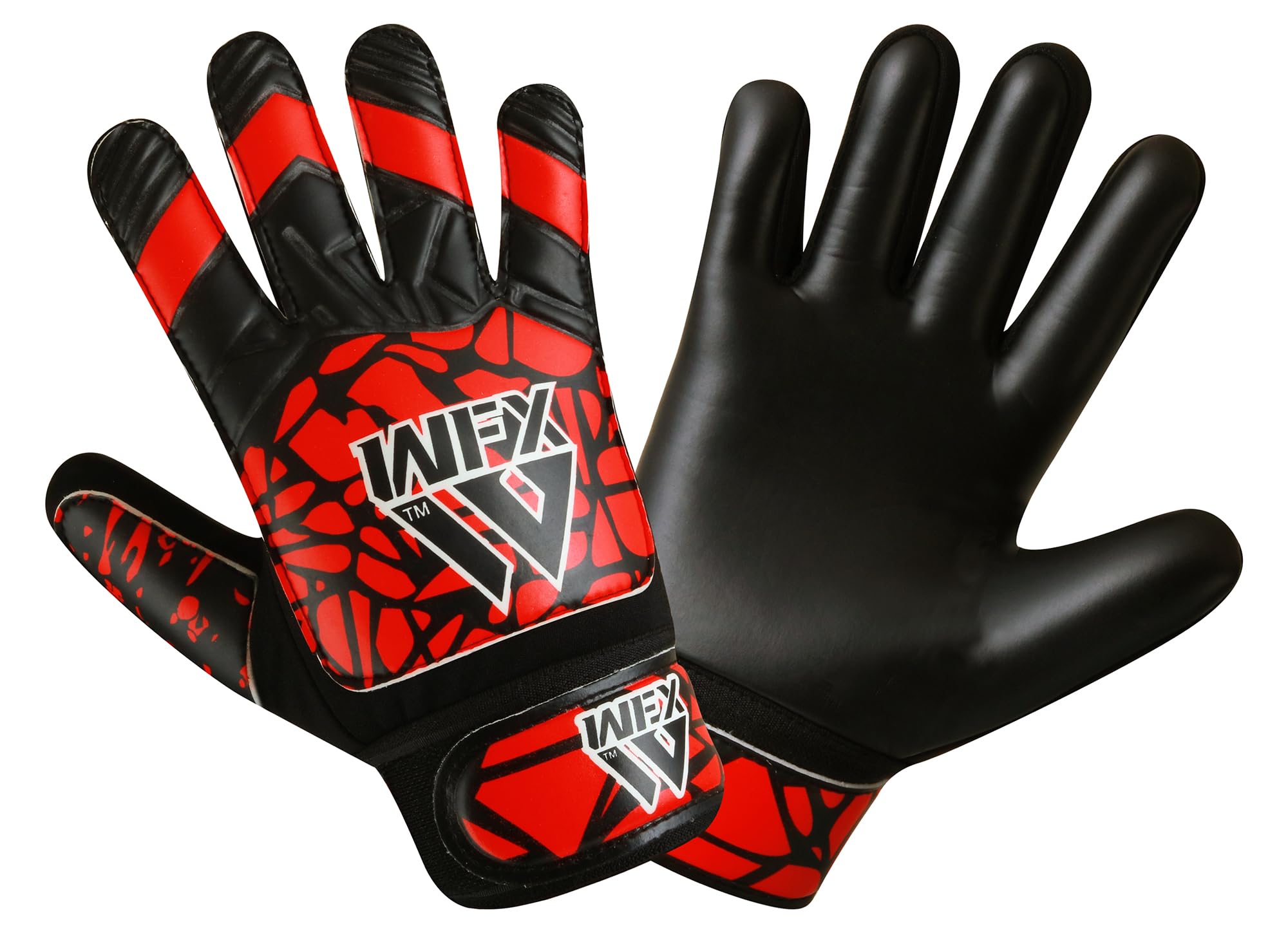 WFX Goalkeeper Gloves for Kids Children Boys Youth Soccer Goalie Gloves with Double Wrist Support football Goalkeeping Gloves Grip Palm Protection (Red