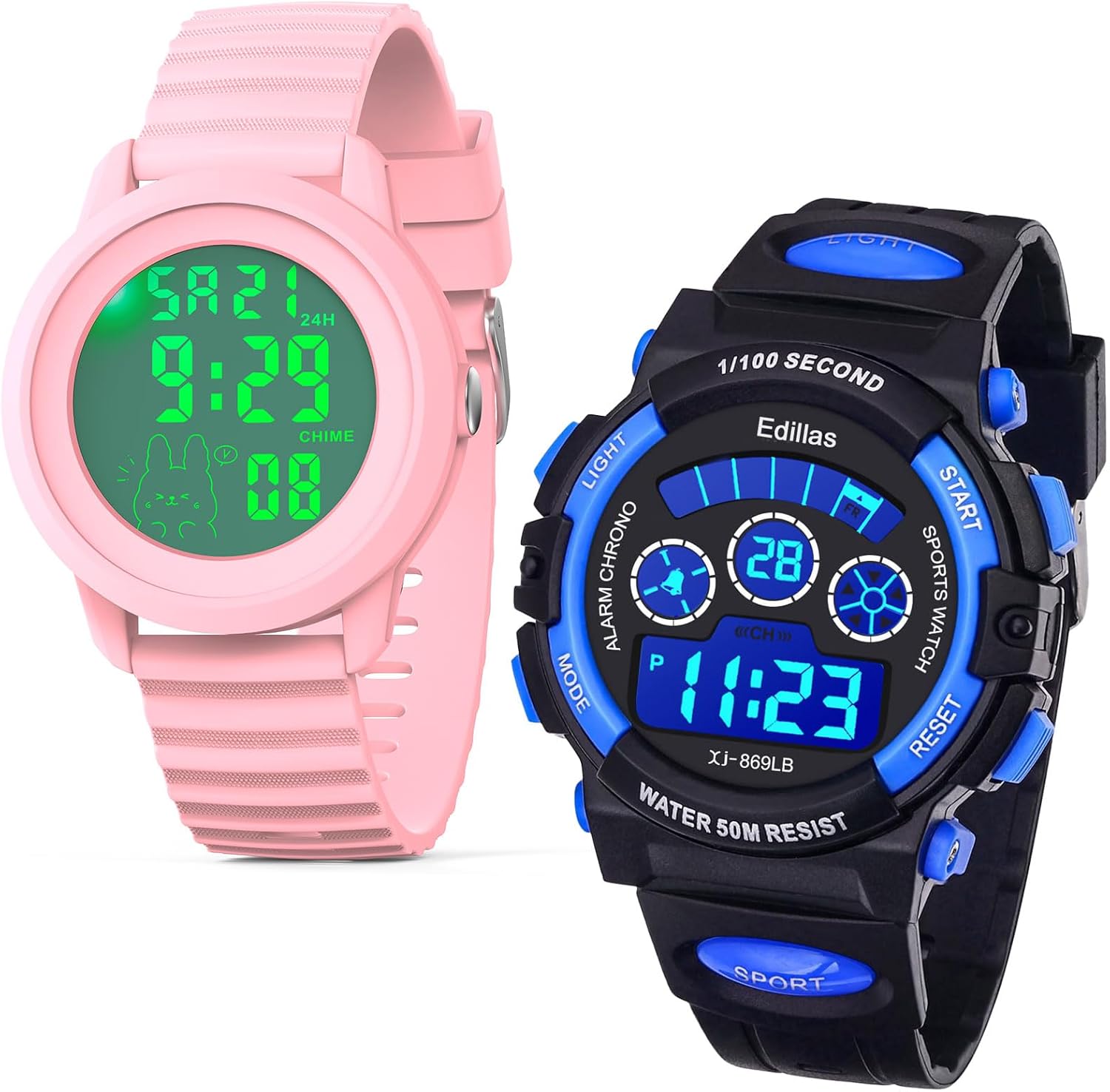 Edillas Kid Watch Digital for Teen Girls Boys, Large Screen Sports Watch with Blacklight, Timer, Countdown, Waterproof, Soft Silicone Band, Date, Alarm Ideal Gift for Kids Students Ages 5-16