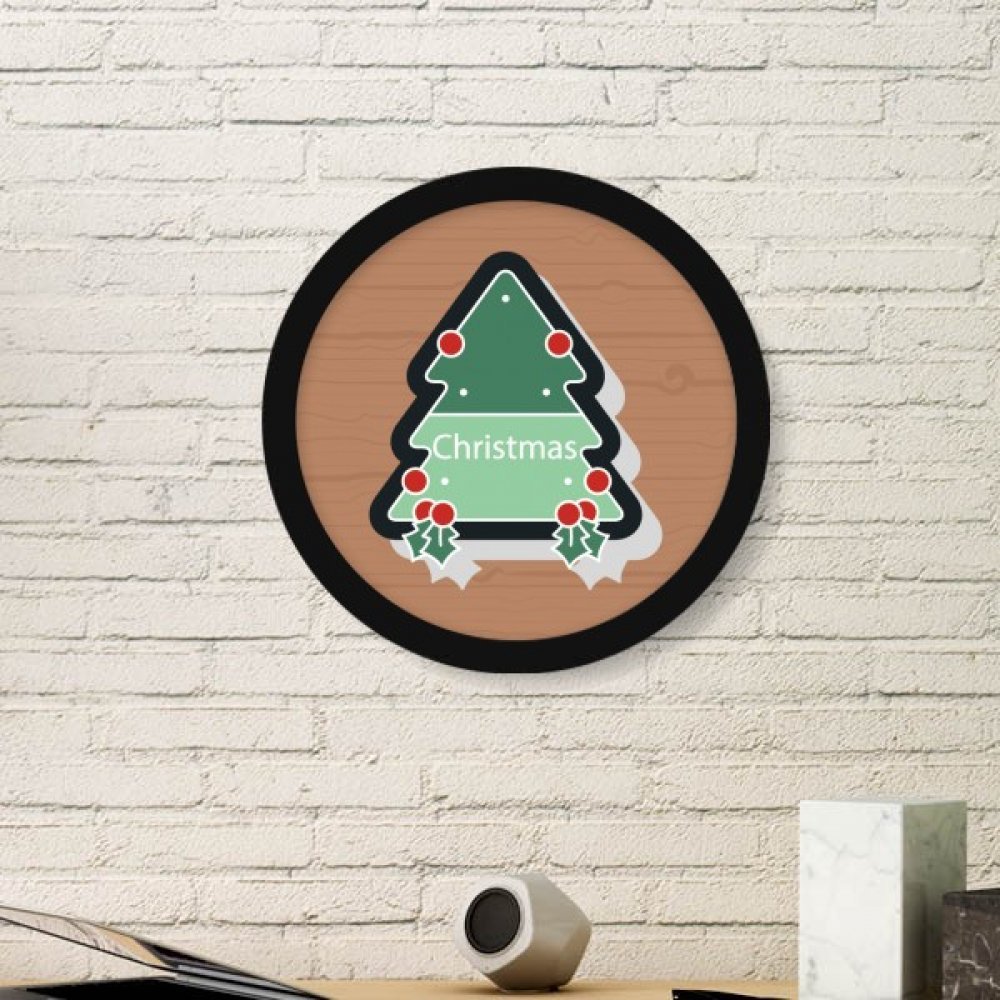 Décoration de Noël cartoon pour chambre enfant avec cadre rond noir