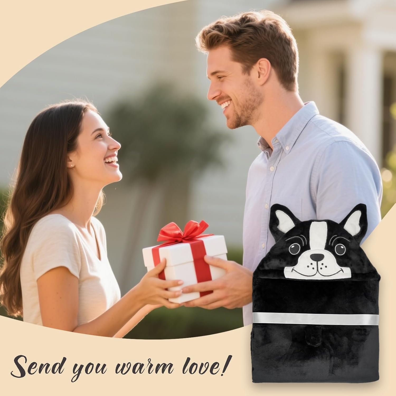 Tian Zhun French Bulldog Gifts for Women French Bulldog Wearable Blanket Fluffy Super Soft Flannel Adult Animal Hooded Blanket for Women Mothers Day Christmas Birthday