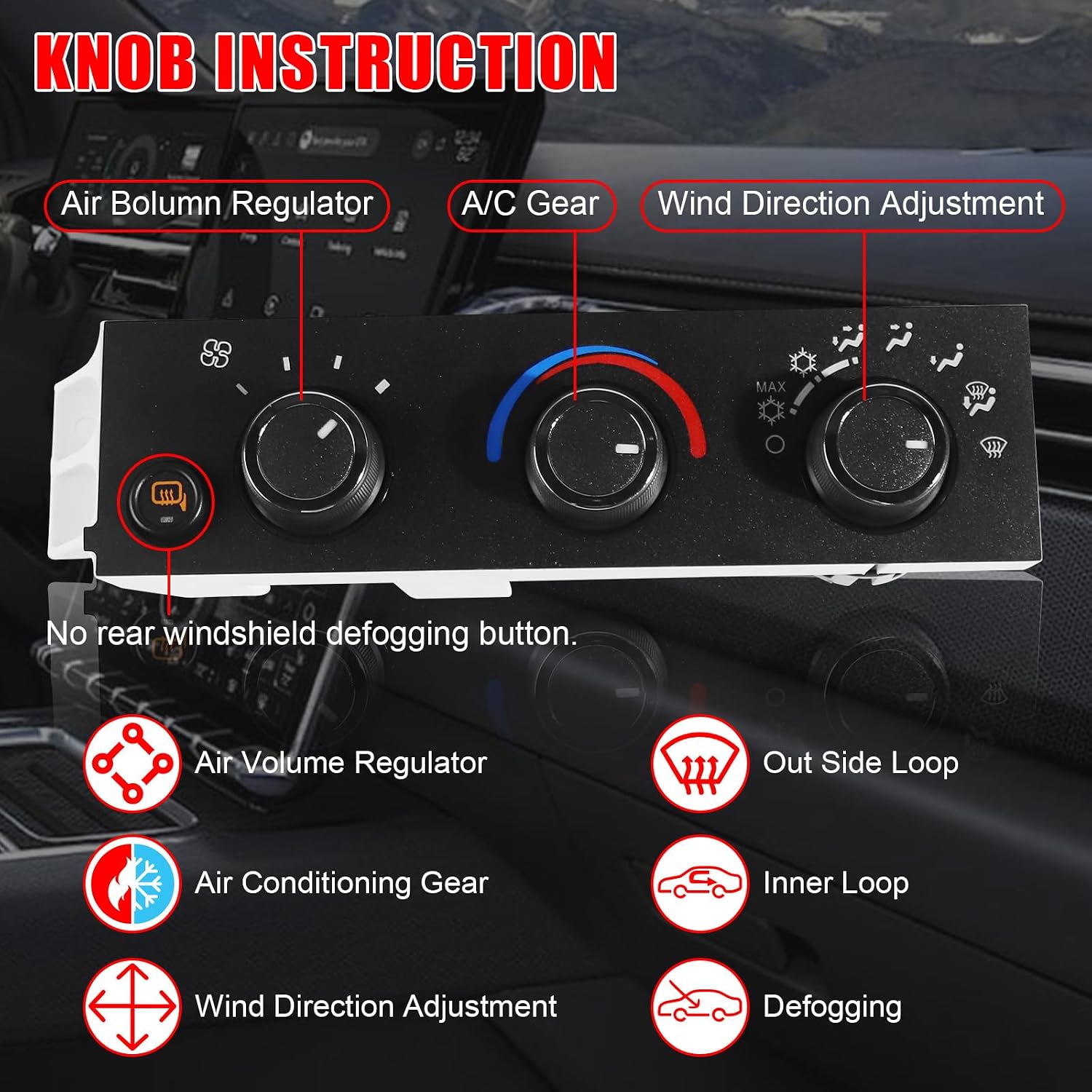 599-294 Front Climate Control Module A/C Heater Air Conditioning Panel