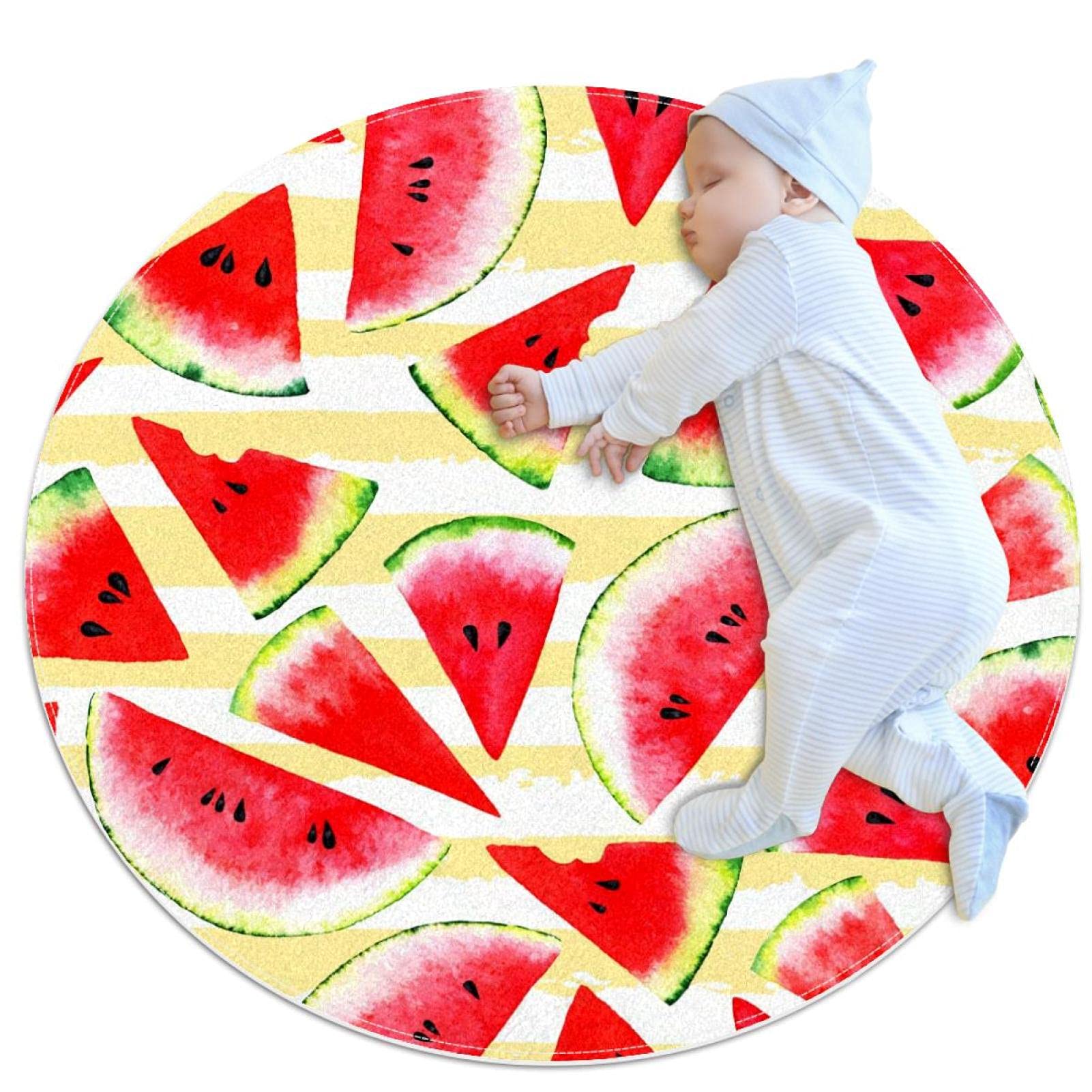 Tapis de melon d'eau rond JDEZ pour égayer un sol sombre ou une buanderie