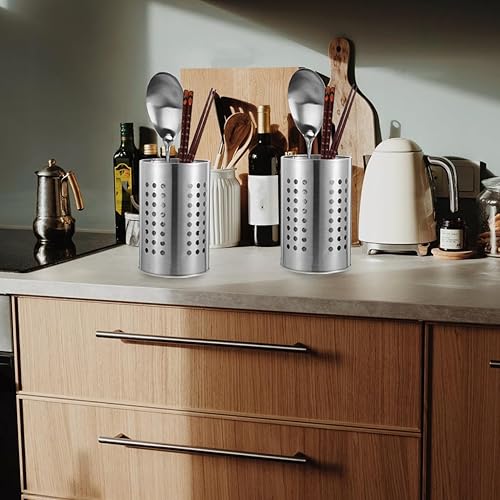 Miniatura 9 de DOITOOL 2 soportes para utensilios de cocina de acero inoxidable para encimera y cucharas, soportes para palillos, cuchara y tenedor para
