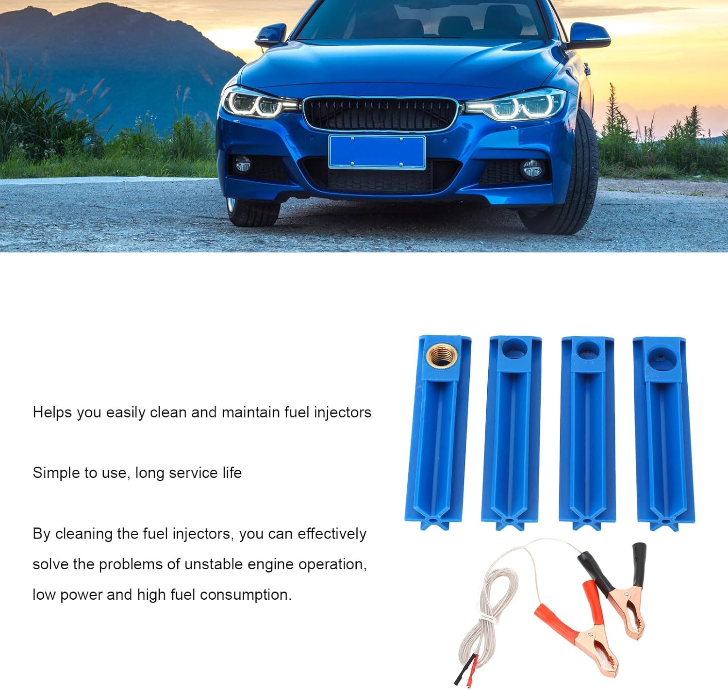 compatibility with Flush Cleaner Adapter, Car Fuel Injector Nozzle, Tester, DIY Cleaning Tool Kit, 12V to 24V, for Auto Motorcycle EV ATV Boat
