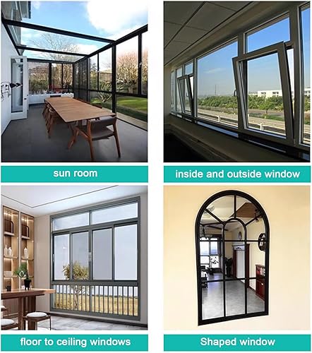 Miniatura 8 de Película reflectante de privacidad para ventana con bloqueo solar, película de aislamiento térmico de papel de aluminio, control de calor, tinte