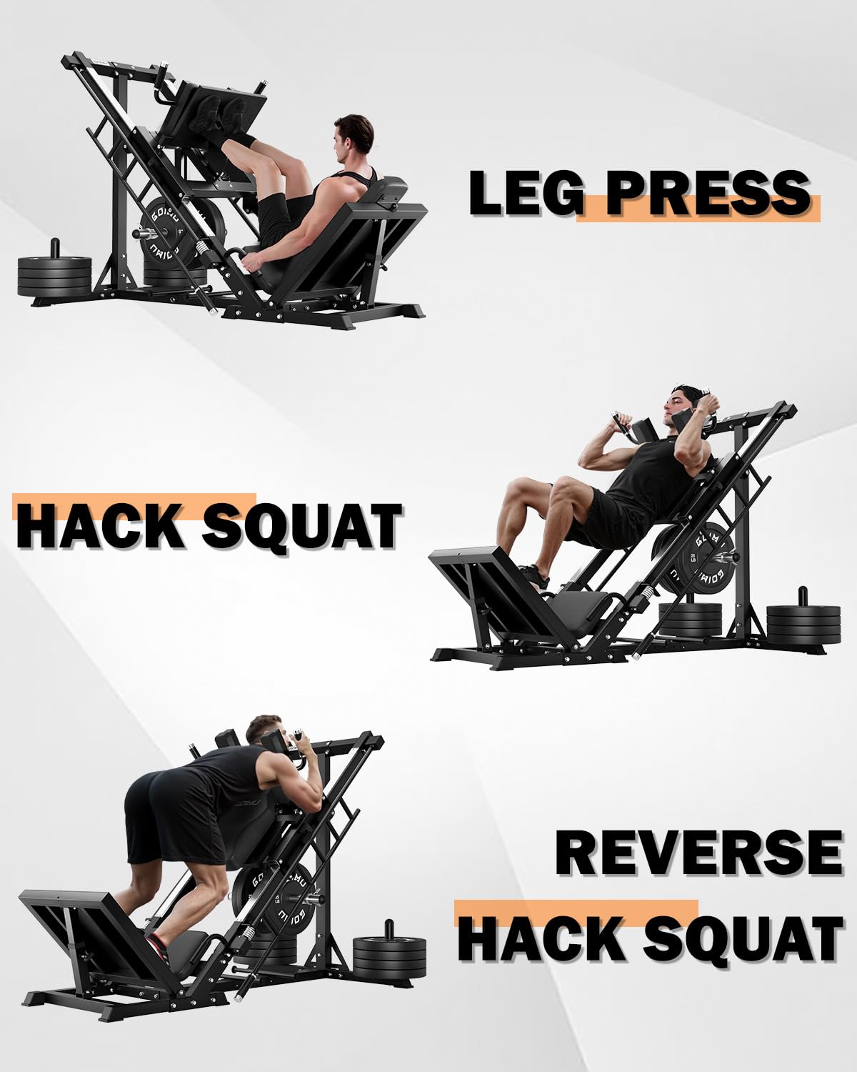 Snapklik.com : GOIMU Leg Press Hack Squat Machine Combo, 4 In 1 ...
